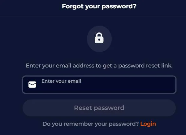 reset password ninecasino